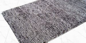 Polyester Plain Dark Grey Anti Slip Shaggy Carpet