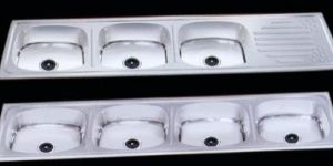 Three Bowl Drain Kitchen Sink
