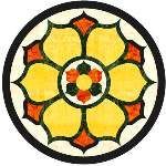 Round Floral Marble Inlay Medallion