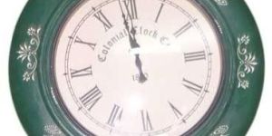 Green Wooden Wall Clock