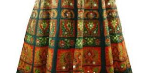 Ladies Ethnic Printed Flared Long Skirt