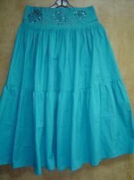 Ladies Cotton Blue Skirt