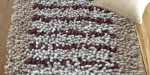 Brown And White Polyester Shaggy Carpet