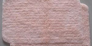 Pink Plain Cotton Bath Mats