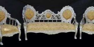 White Metal Sofa Set