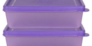 500 ML SQUARE PLASTIC LUNCH BOXES VOILET