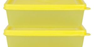 500 ML SQUARE AIRTIGHT PLASTIC TIFFIN BOX YELLOW