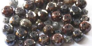 Faceted Black and Brown Diamond Beads