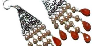 Silver Beaded Earrings