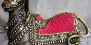Colored Nandi Statue