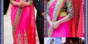 YAMI GAUTAM  IIFA AWARD PINK NET SAREE