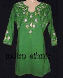 Green Half Sleeve Kurti