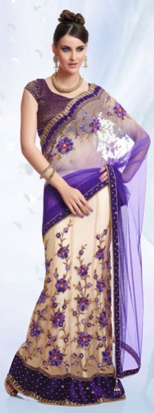 Satin Lehenga Style Saree With Blouse