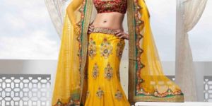 Yellow Net Lehenga Choli