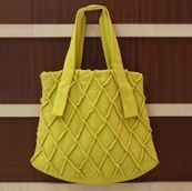 Tucked Woolen Tote Handbag