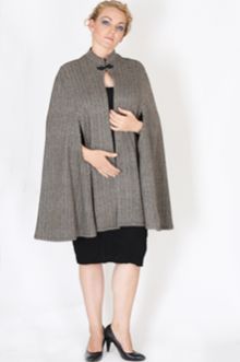 Wool Herringbone Cape