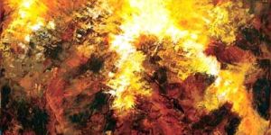 Rocks On Fire Oil Painting