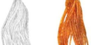 Orange and White Glass Pipe Beads