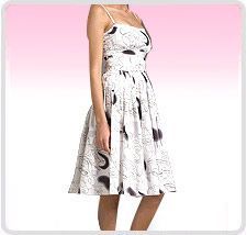 Ladies White Printed Short Dress