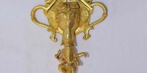 Wall Hanging Diya with Lord Ganesh and Bell Made in Brass Metal