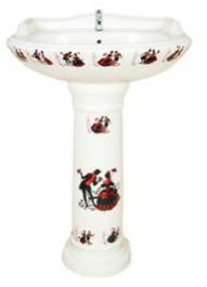 Sticker Series Wash Basin with Pedestal