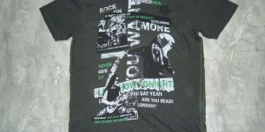 Mens Black Printed T Shirt