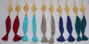 Silk Thread Tassel Earrings