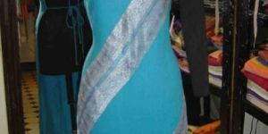 Ladies Blue Tie Dye Backless Maxi Dress