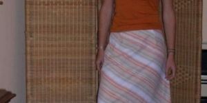 Ladies Cotton Cross Panel Skirt