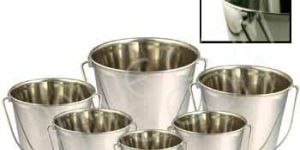 Silver Stainless Steel Polished Bucket