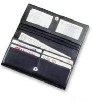 Ladies Rectangular Black Leather Credit Card Wallet