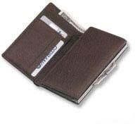 Dark Brown Ladies Grained Leather Card Holder