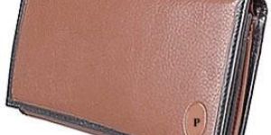 Ladies Brown Rectangular Leather Credit Card Wallet