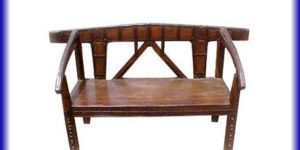 3 Seater Brown Wooden Bench