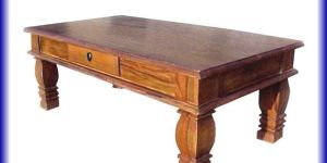 Brown Rectangular 4 Leg Wooden Table