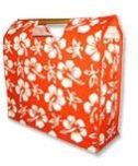 Orange Printed Jute Shopping Bag