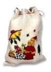 Printed Jute Christmas Pouch Bag