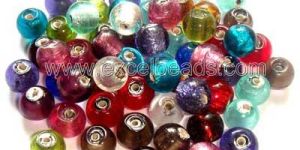 Silver Foil Glass Beads