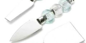 3 Piece Silver Stainless Steel Cheese Knife Set