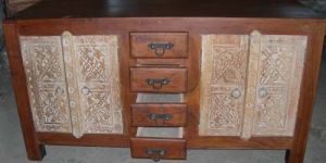 Designer Solid Acacia Wood Sideboard Cabinet