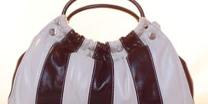 Monochrome Stripe Faux Leather Purse
