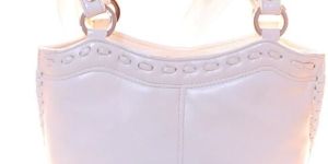 Ladies White PU Party Wear Hand Bags