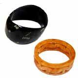 Ladies Plain Yellow and Black Resin Bangles