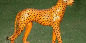 Leather Leopard Statue