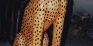 Leather Leopard Statue