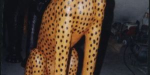 Leather Leopard Statue
