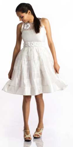 Embossed Flower Silk Dress