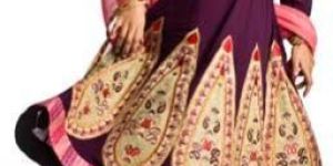 Purple Georgette Patch Suit