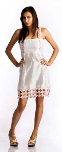 White Cut Silk Dress