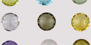 Rose Briolette Rounds With Two Holes 14mm Ht 6mm